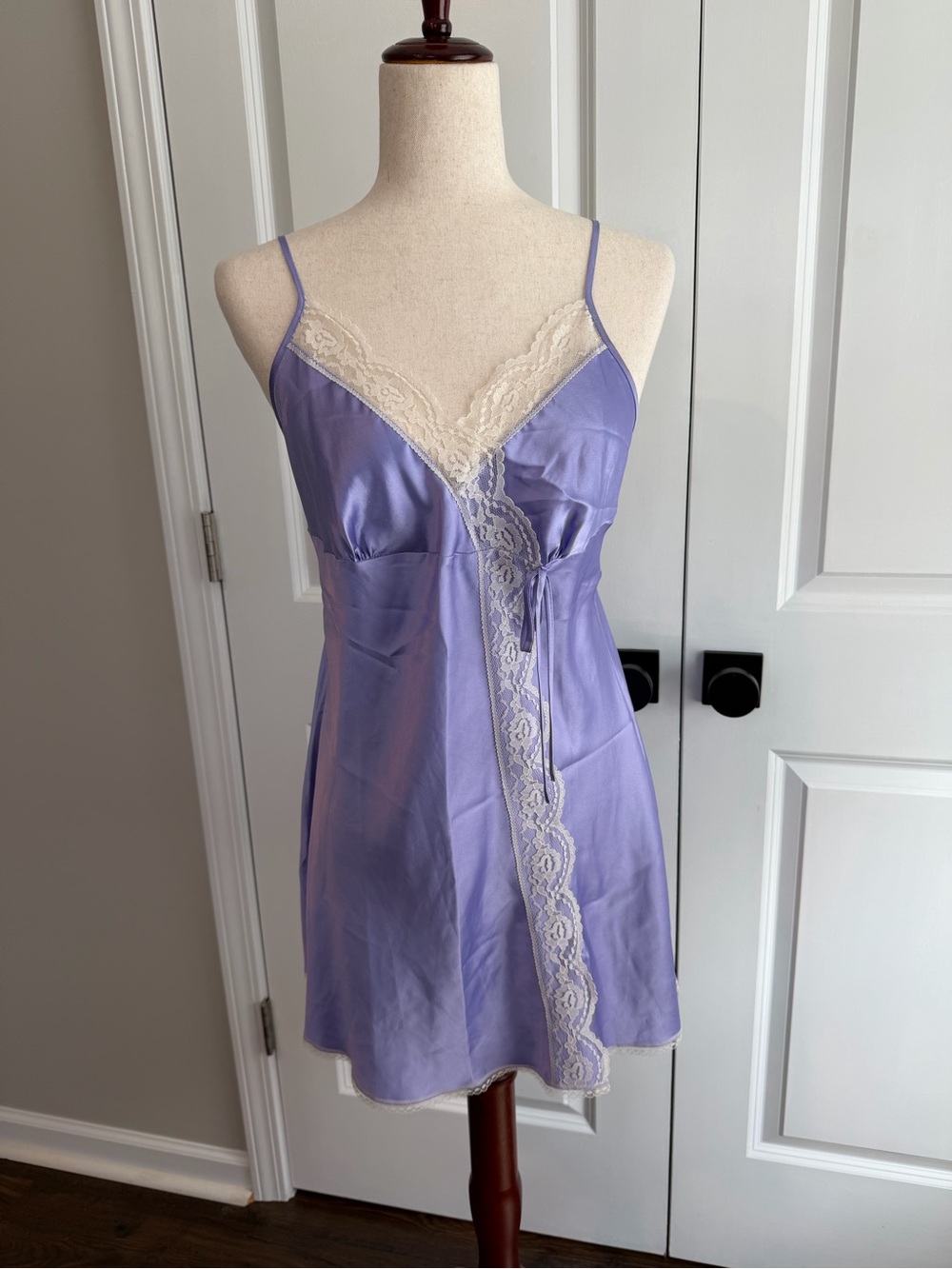 Victoria's Secret Vintage Women's Purple Nightwear Slip Dress Lace Trim Size M
